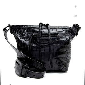 Balenciaga XS Neo Classic Croc-Embossed Leather Hobo